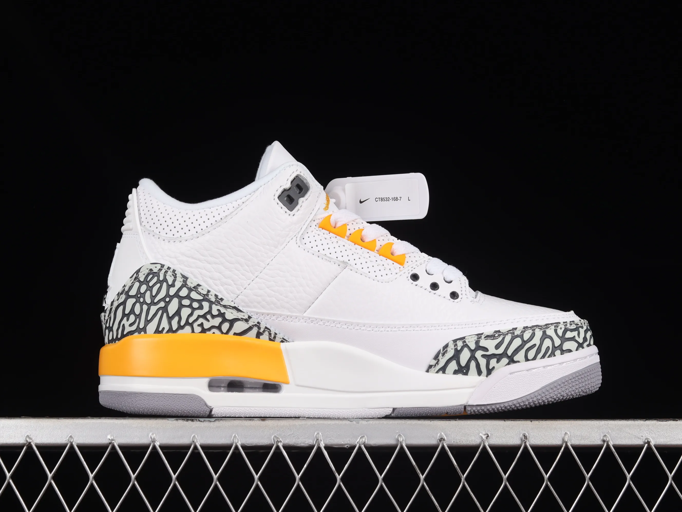 All categories Air Jordan Jordan series basketball shoes Air Jordan 3 Air Jordan 3 Retro AJ3 Joe 3 white and yellow lychee pattern basketball shoes CT8532-168